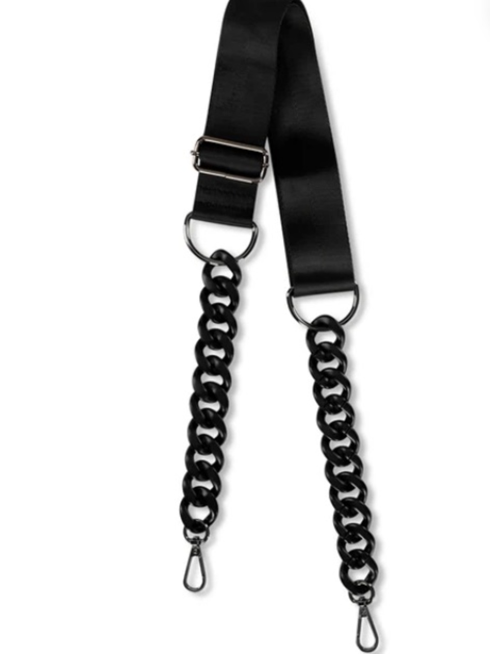 HAUTE SHORE Black Chain & Ribbon Shoulder Strap